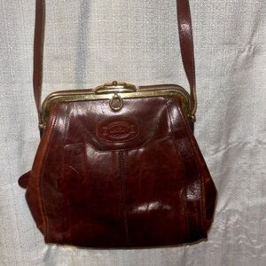Croton Rich Brown Leather Crossbody Bag